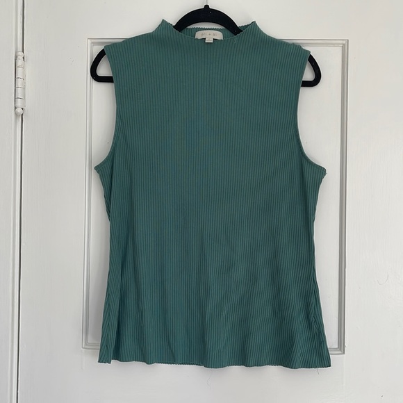 Printed Mock Neck Ruched Tank